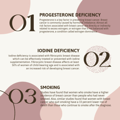 Instagram Post Generator Featuring a List of Unhealthy Habits That Cause Breast Cancer