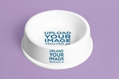 Mockup of a Dog Bowl Featuring a Plain Colorful Surface