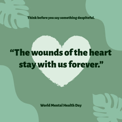 World Mental Health Day-Themed Instagram Post Maker Featuring a Heart Illustration