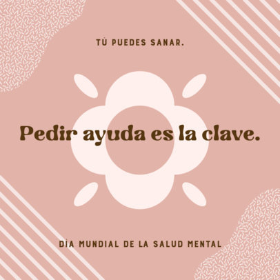 Instagram Post Creator Featuring Abstract Graphics and a World Mental Health Day Text