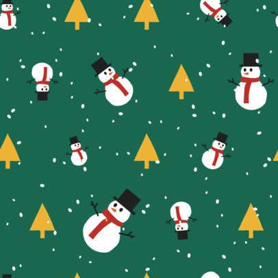 Holiday Wrapping Paper Print Pattern for Christmas Time With Festive Snowmen Graphics