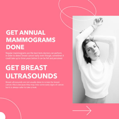 Instagram Post Template Featuring the Benefits of Breast Ultrasounds