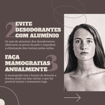 Instagram Post Creator Featuring Tips to Prevent Breast Cancer