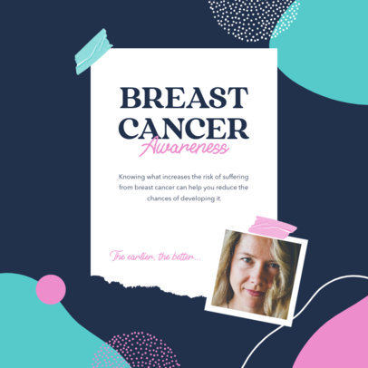 Instagram Post Template with a Quote for Early Breast Cancer Detection