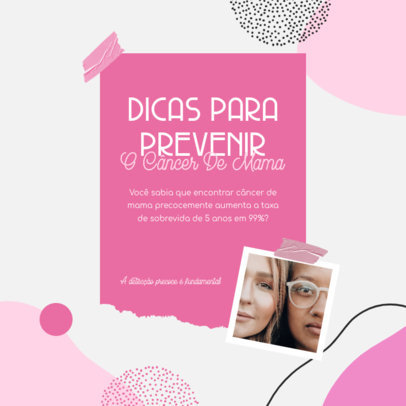 Instagram Post Template for a Breast Cancer Prevention Carousel