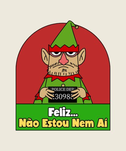 T-Shirt Design Generator Featuring an Anti-Christmas Elf Character Illustration