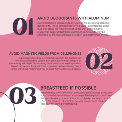 Instagram Post Generator Featuring Easy Habits to Prevent Breast Cancer