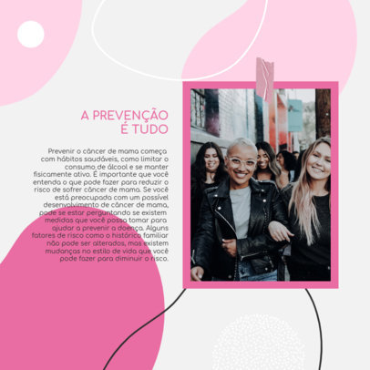 Instagram Post Template with a Text on the Importance of Breast Cancer Prevention