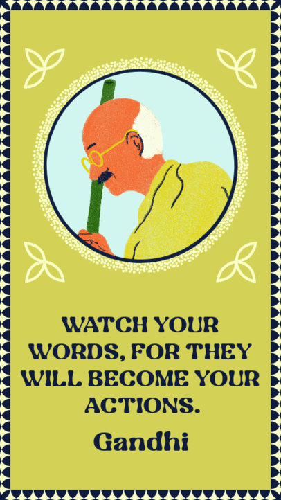 Instagram Story Maker Featuring a Gandhi Jayanti-Themed Graphic and Quote