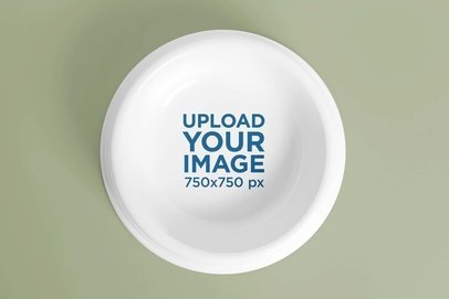 Dog Bowl Mockup Featuring a Customizable Background