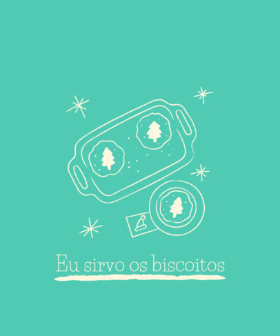 T-Shirt Design Template with Christmas Biscuit Illustrations 4887g