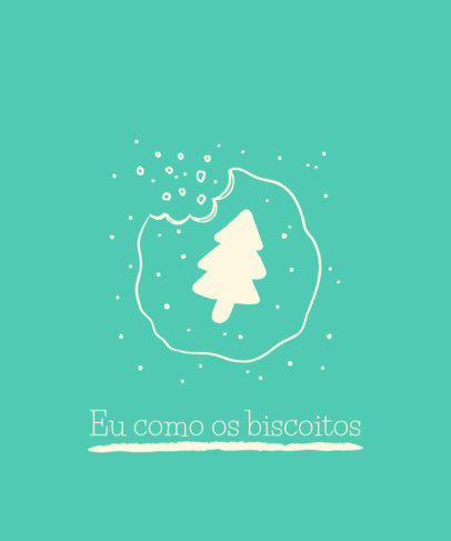 Xmas-Themed T-Shirt Design Generator Featuring a Bitten Cookie 4887h