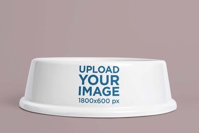 Mockup of a Dog Bowl Placed on a Plain Background