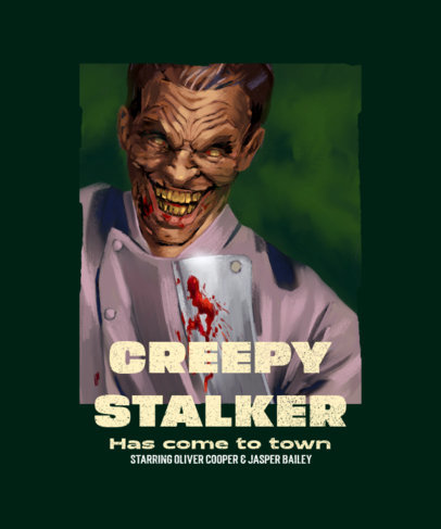 T-Shirt Design Generator With a Horror Movie Theme Featuring a Scary Chef Illustration
