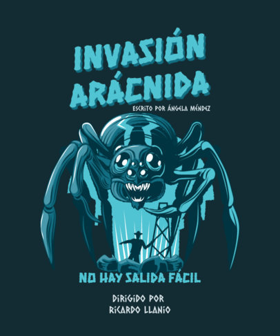 Horror T-Shirt Design Creator to Promote a Scary Spiders Movie With Illustrated Graphics