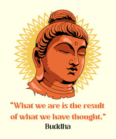 Quote T-Shirt Design Generator Featuring a Buddha Illustration