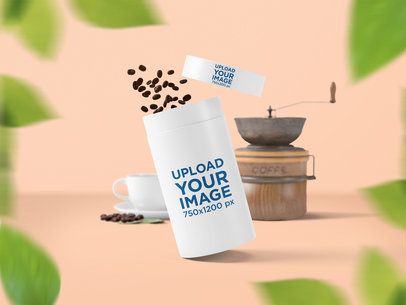 Paper Tube Packaging Mockup Featuring Coffee Beans 5642 el1