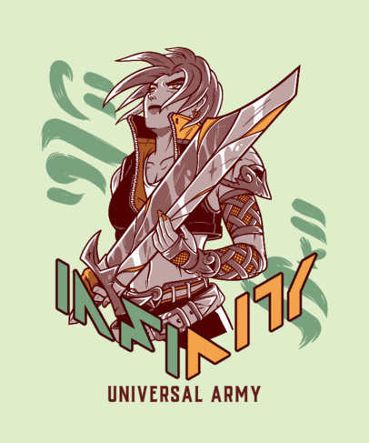 Final Fantasy-Inspired T-Shirt Design Maker Featuring a Warrior with a Sword