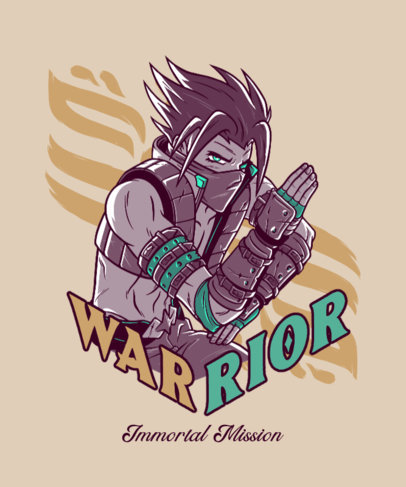Final Fantasy-Inspired Themed T-Shirt Design Generator Featuring a Warrior Illustration