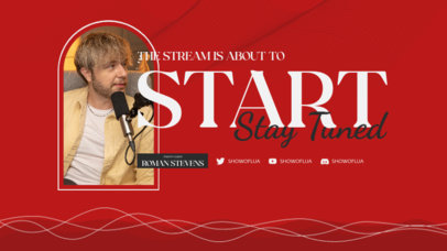 Twitch Screen Maker Featuring a Starting Soon Message for a Podcast 5545B-el1
