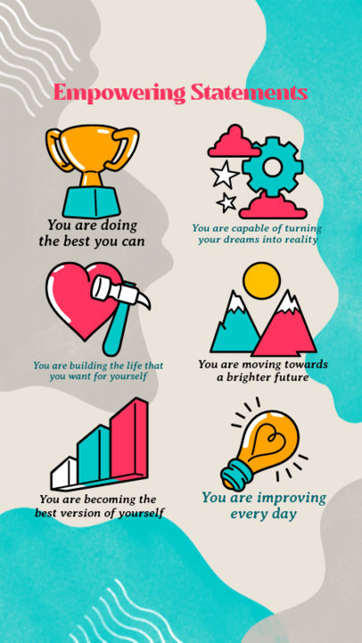 Daily Affirmations Instagram Story Template Featuring Empowering Statements and Matching Graphics 5350