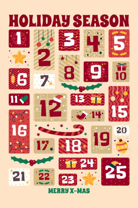 Placeit - Holiday Season Calendar Generator for Christmas