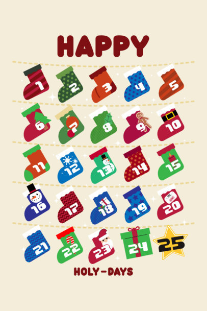 Xmas-Themed Calendar Creator Featuring Seasonal Boot Graphics 4916b