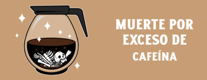 Dia de Muertos-Themed Mug Design Maker Featuring a Funny Illustration of a Skeleton Drowning in Coffee