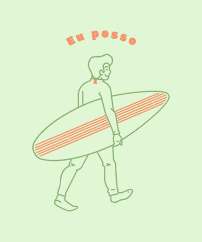 T-Shirt Design Generator With an Illustration of a Happy Surfer Walking With a Board