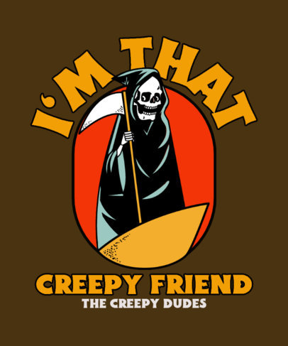 T-Shirt Design Generator With an Illustration of the Grim Reaper and a Large Quote