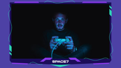 Twitch OBS Webcam Frame Template for Gamers Featuring Modern Graphics 5540e-el1