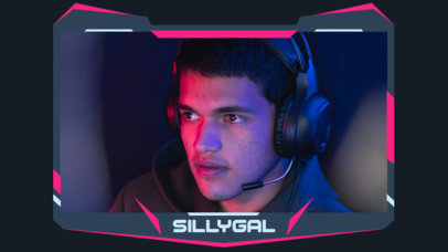 Twitch Webcam Frame for OBS Stream Featuring a Futuristic Theme 5535a-el1