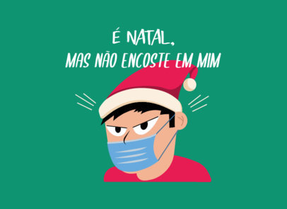 Holiday Greeting Card Design Template Featuring a Fun Christmas Message