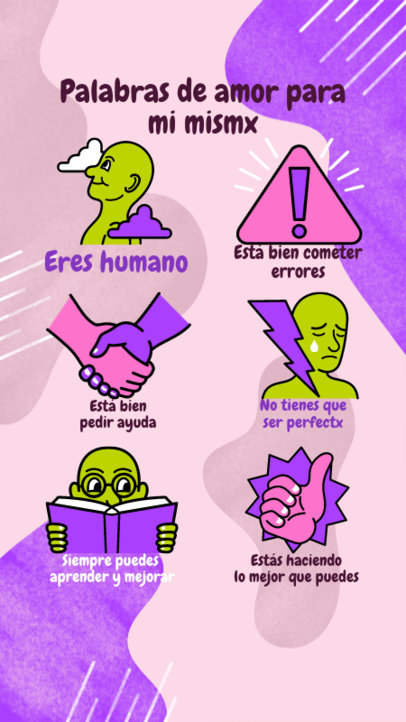 Instagram Story Template With Daily Affirmations and Illustrated Graphics 5350a