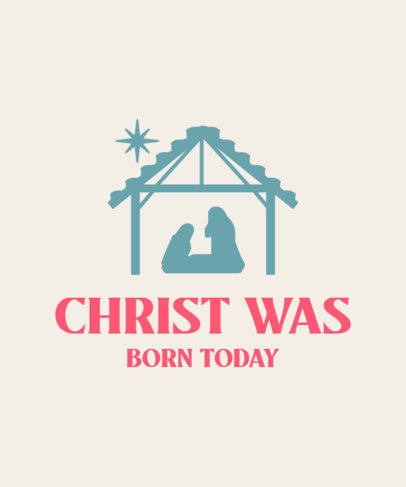 T-Shirt Design Template With a Nativity Illustration and a Christmas Quote 4908g