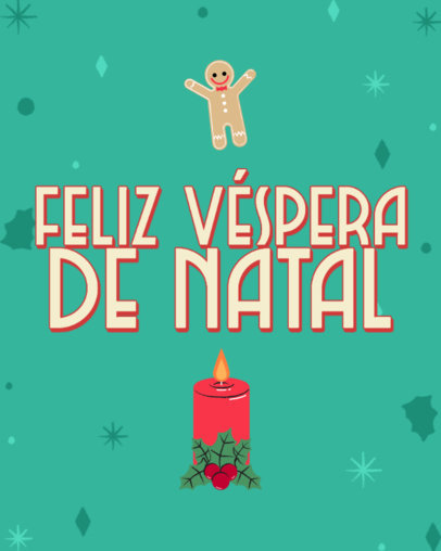 Instagram Post Creator Featuring a Xmas Theme and a Gingerbread Cookie Graphic