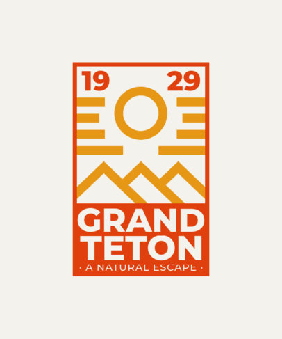 Travel-Themed T-Shirt Design Template With a Grand Teton Illustration 5553c-el1