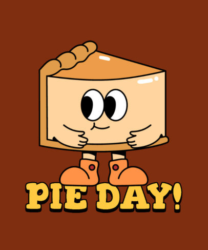 Thanksgiving-Themed T-Shirt Design Maker Featuring an Illustration of a Happy Slice of Pie