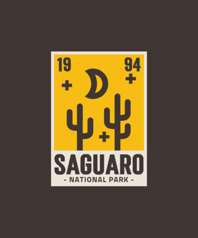 T-Shirt Design Template for Travelers Featuring a Saguaro Theme 5553f-el1