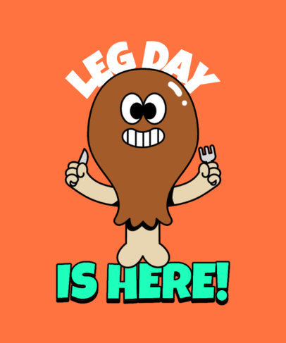 T-Shirt Design Generator for Thanksgiving Featuring a Turkey Leg Illustration