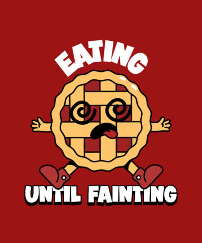 T-Shirt Design Creator Featuring an Illustration of an Unwell Pie 4920h