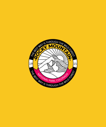 Natural Park-Themed T-Shirt Design Maker Featuring a Rocky Mountain Badge   5555 el1