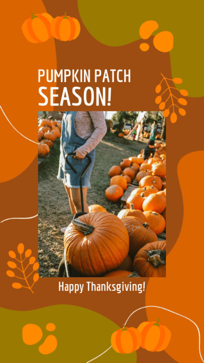 Instagram Story Maker for a Happy Thanksgiving with a Picture of Pumpkins