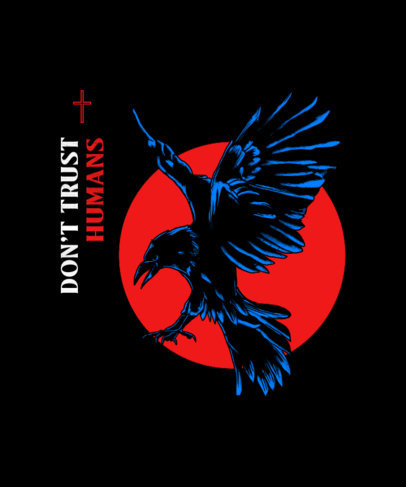 The Sandman-Inspired T-Shirt Design Generator Featuring a Flying Crow Illustration