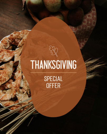 Fall-Themed Instagram Post Design Template for Special Thanksgiving Offers