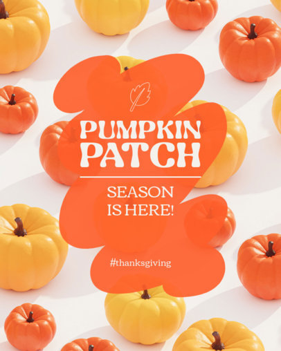 Thanksgiving-Themed Instagram Post Design Template for Announcing the Pumpkin Patch Season 4927e