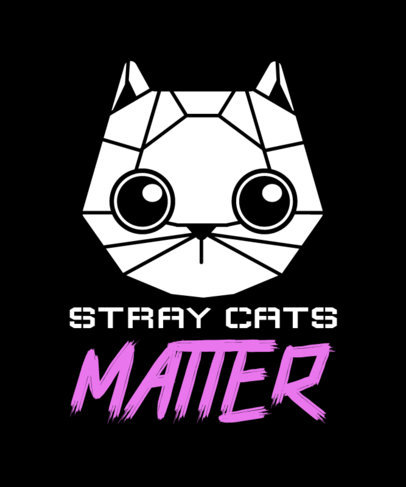Stray-Inspired T-Shirt Design Creator Featuring a Cat Graphic