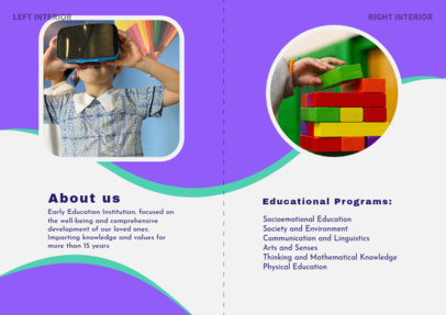 Brochure Design Creator for a Preschool Informative Bifold 5292b