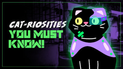 YouTube Thumbnail Creator Featuring a Stray-Inspired Theme and a Cat Graphic 4520i-4931