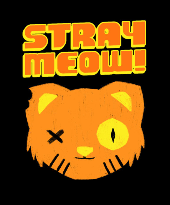 Stray-Inspired T-Shirt Design Maker Featuring a Spooky Cat Graphic